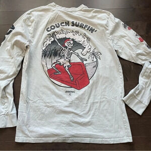 Arsenic - Couch Surfing Skeleton Light Grey  Long Sleeve T-Shirt Men’s Medium